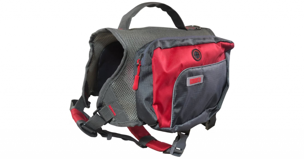 KONG Scout Travel Day Dog Pack, Red/Gray, Small